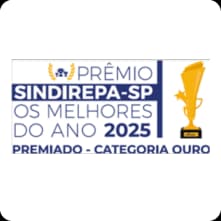 Selo do Prêmio Sindirepa-SP Os Melhores do Ano 2025, categoria ouro.
